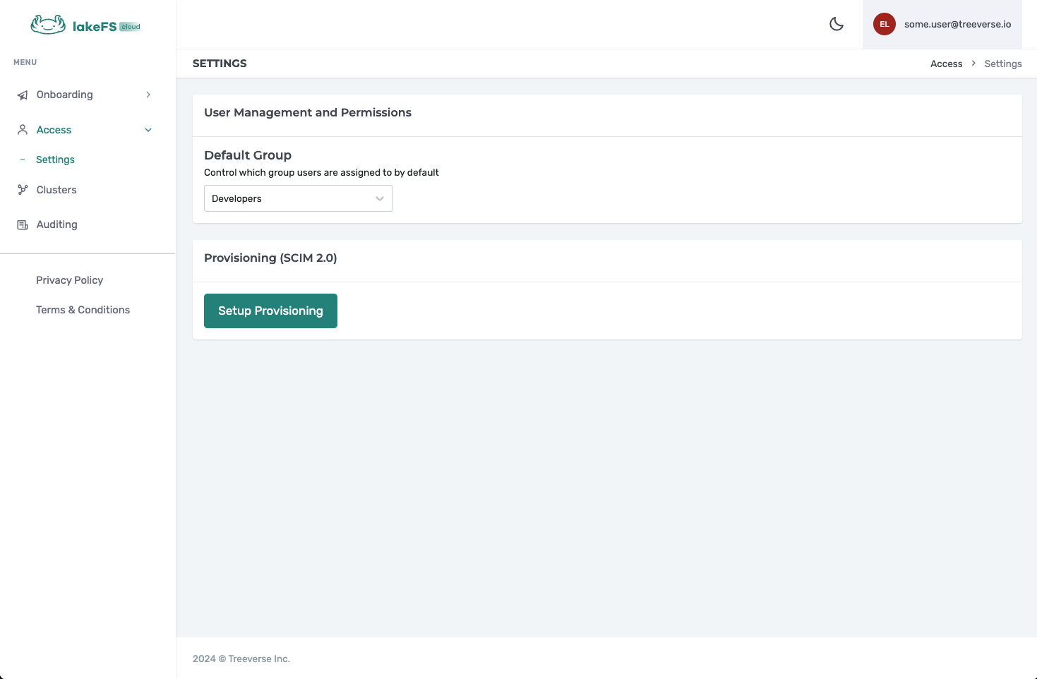 lakeFS Cloud SCIM Settings